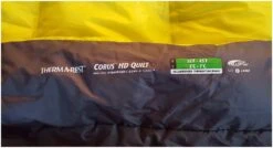 Therm-a-Rest Corus HD Quilt -Camping Paradise Corus temp range