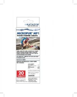 Katadyn Micropur MP1 Purification Tablets 30 Katadyn Micropur MP1 Purification Tablets -Camping Paradise Micropur Carton 20 pack front 1