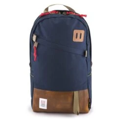 Topo Designs Daypack Leather -Camping Paradise daypack navy brown leather front2x rsz 81364.1660844888